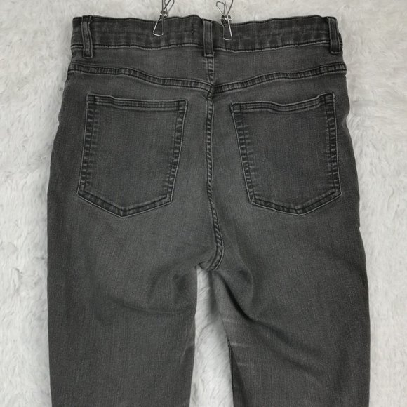 H&M Womens Jeans Skinny‎ Denim Gray Wash High Rise Whiskering Stretch 12 - Picture 4 of 14